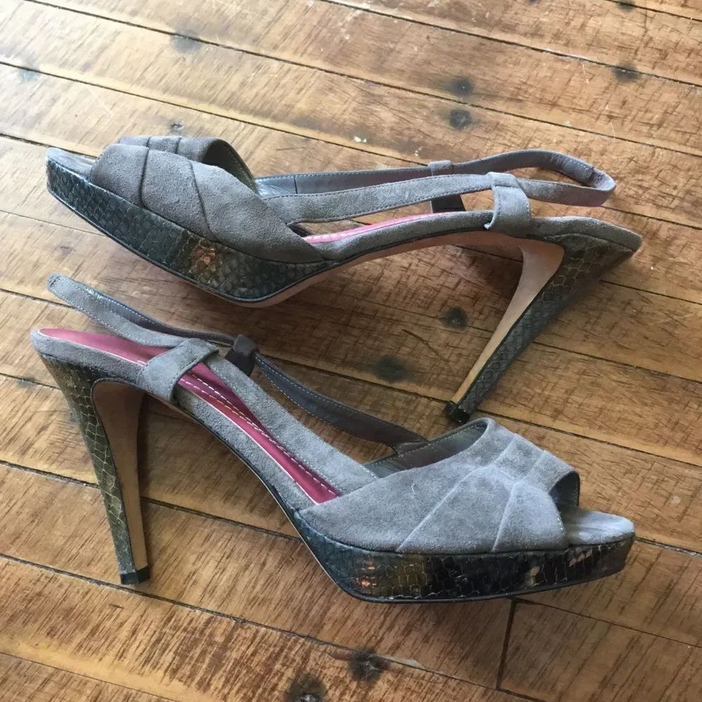 Kate Spade peep toe slingbacks Snake sole